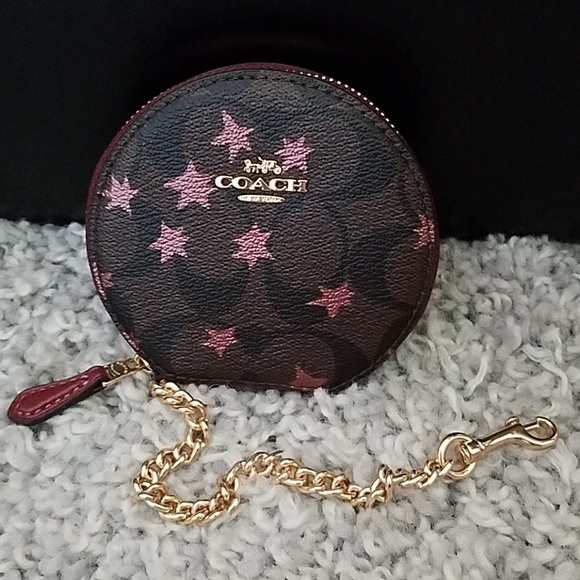 coach round coin case
